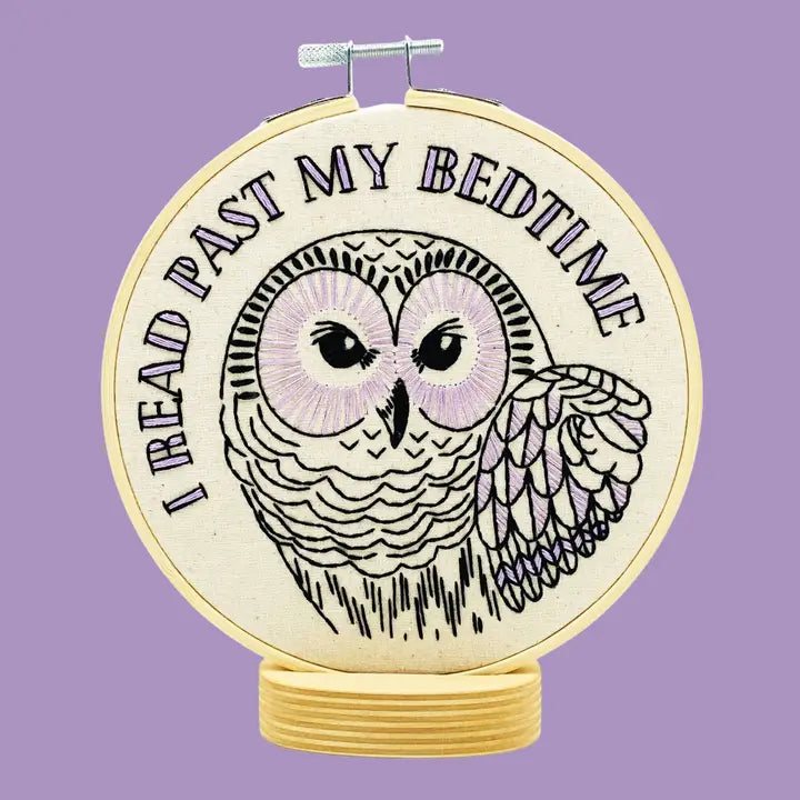 I Read Past My Bedtime Embroidery Kit