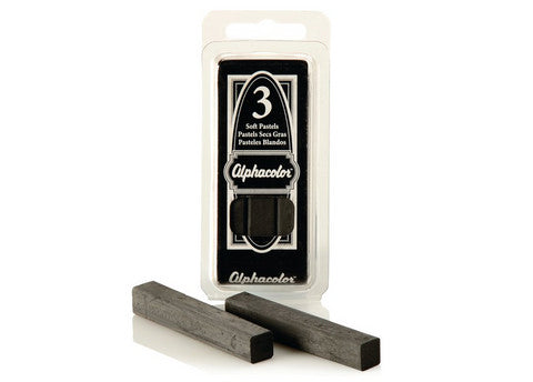 Alphacolor Char-Kole Pastels 3 Sticks Black