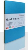 Sketch & Note Booklet, blank, 125 gsm, A6, 2-pack - blue & green