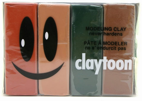 Claytoon Modeling Clay 1Lb 4 Pack Earth Color Set