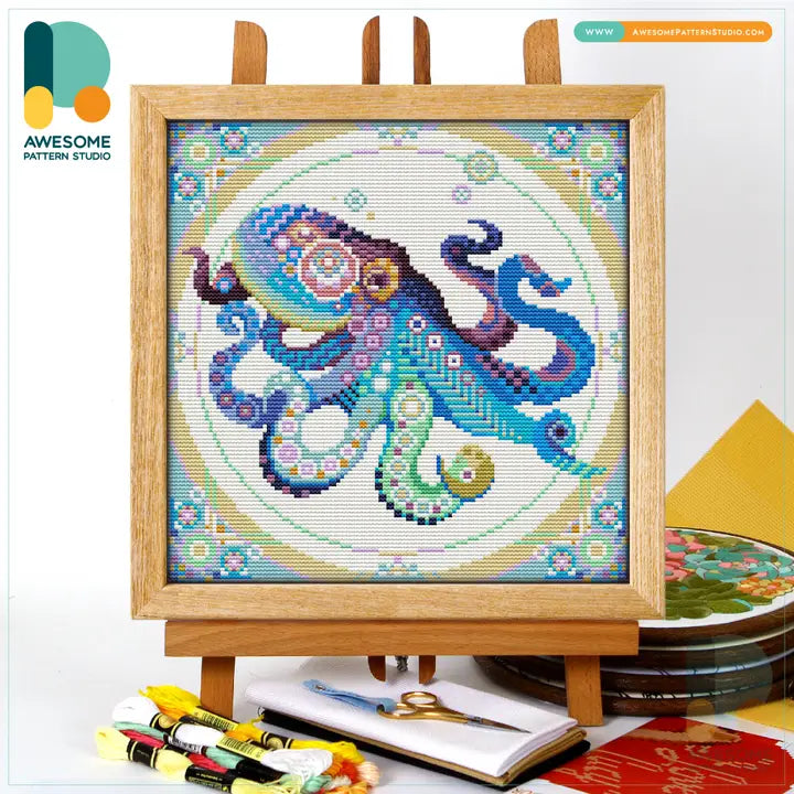 Octopus Mandal - Counted Cross Stitch Kit