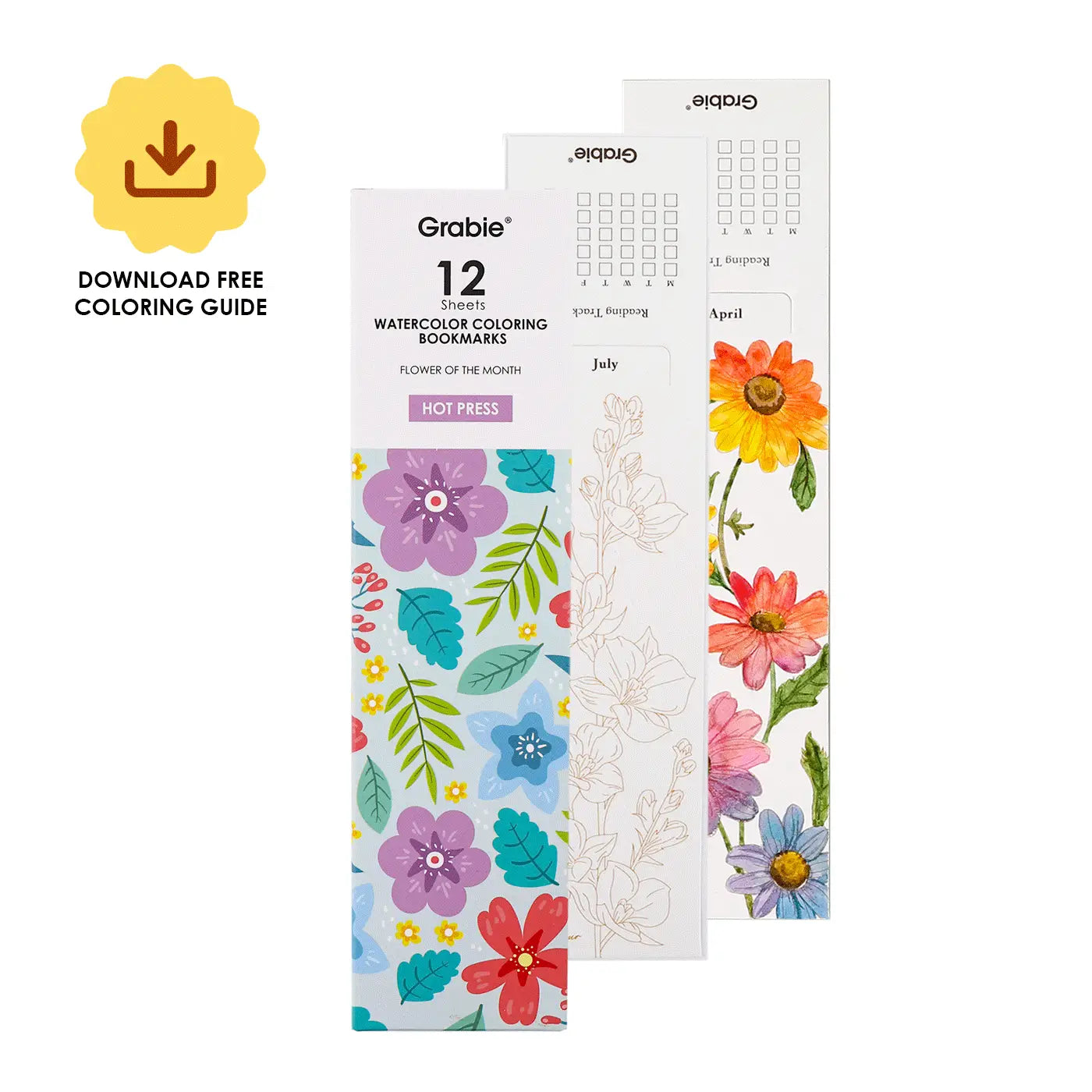 Watercolor Bookmarks (set of 12)