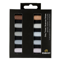 Rembrandt Soft Pastels, Greytones, 10Pc Half Stick Set