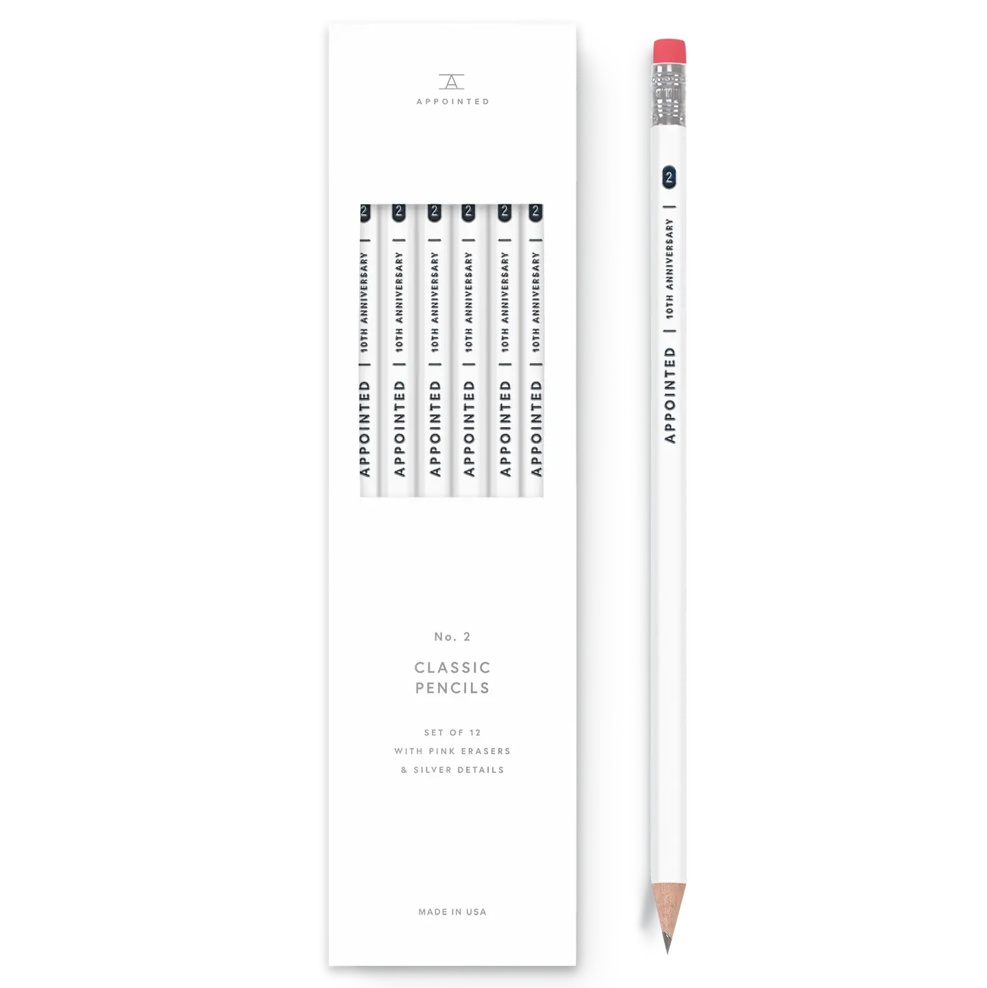 Appointed No2 Pencil (white with blue foil)
