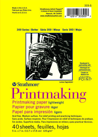 Printmaking Pad Glue Bound 40 Sheet 120Grm 5 X 7