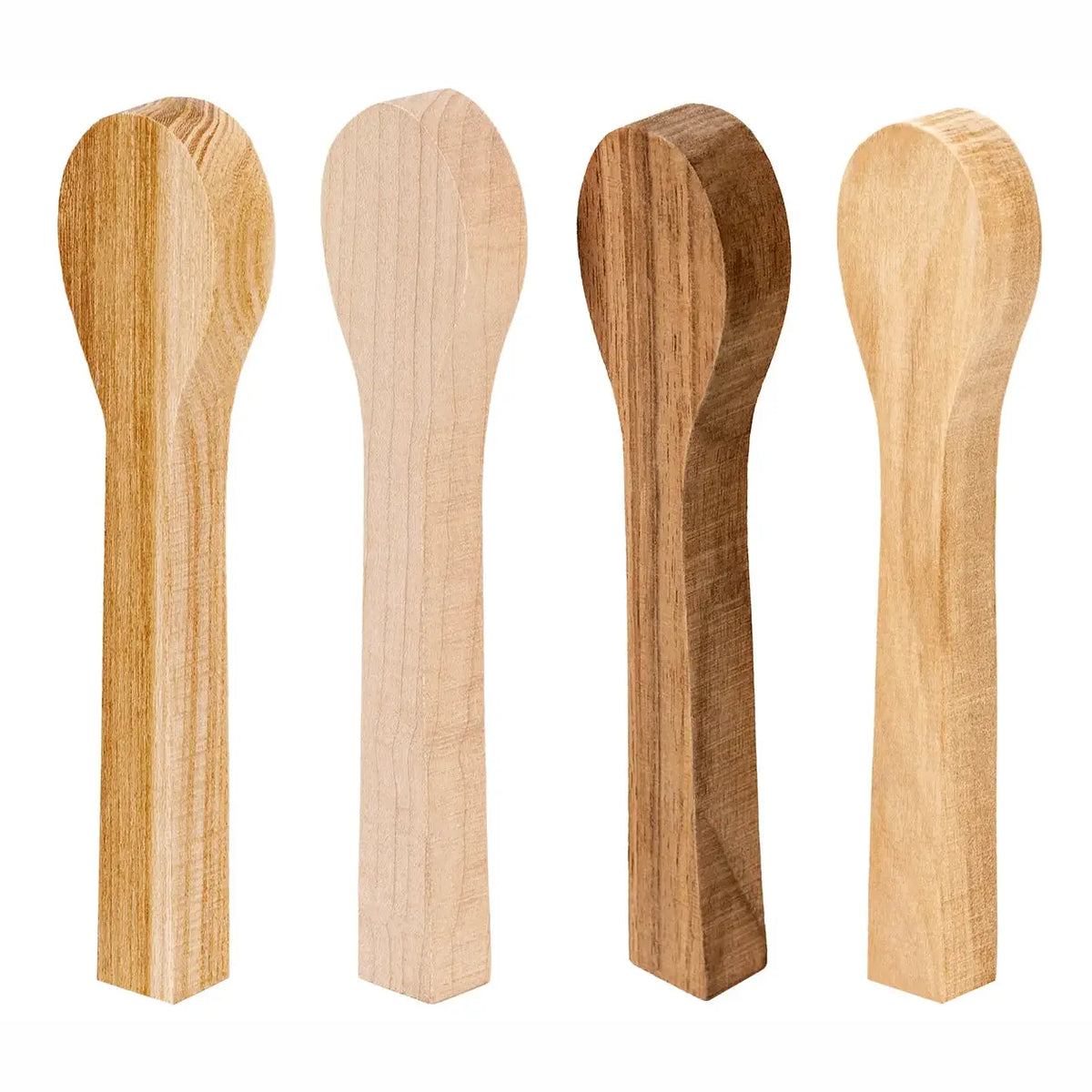 Spoon Carving Wood Blanks (set of 4 - Elm, European Walnut, Maple, and Alder)