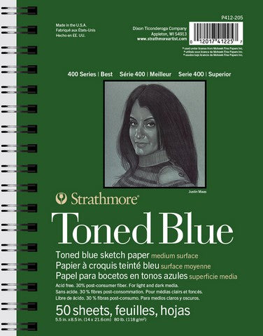 Sketch Paper 50Sh 5.5x8.5 -- Toned Blue
