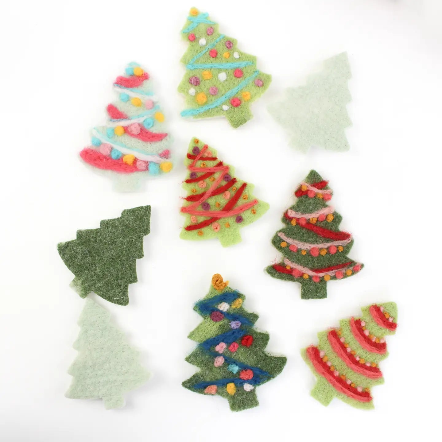 Christmas Tree Felting Craft Kit PARTY Set (9 trees)