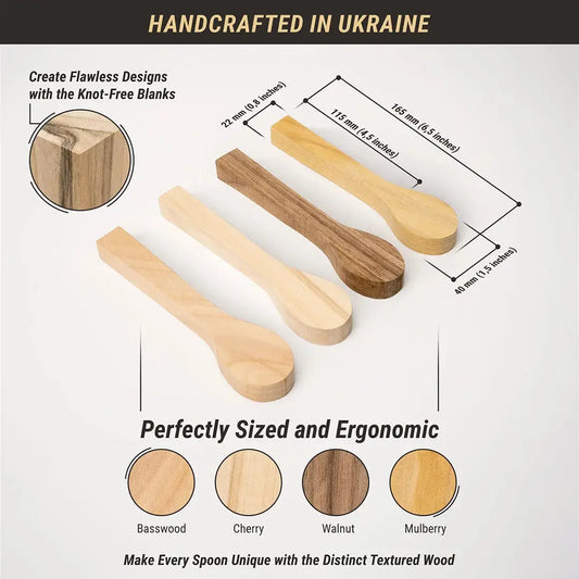 Spoon Carving Wood Blanks (set of 4)