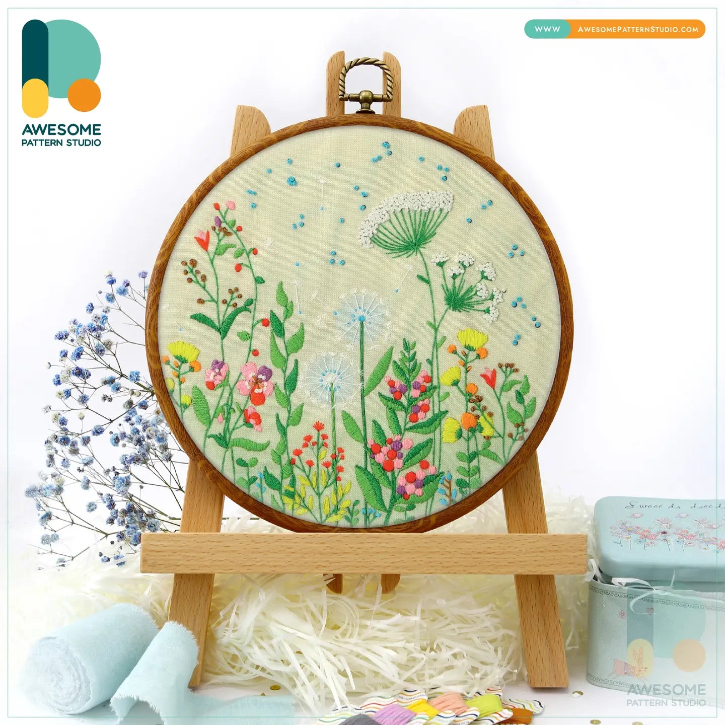 Summer WIldflower Embroidery Kit
