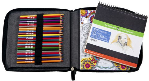 Sketch Book/Coloring Booktravel Case Med 9.5X9.5 Black
