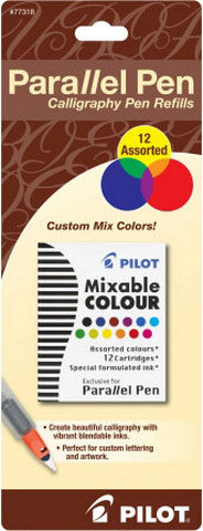 Parallel Pen Refill Cartridge Assorted Colors 12Pk