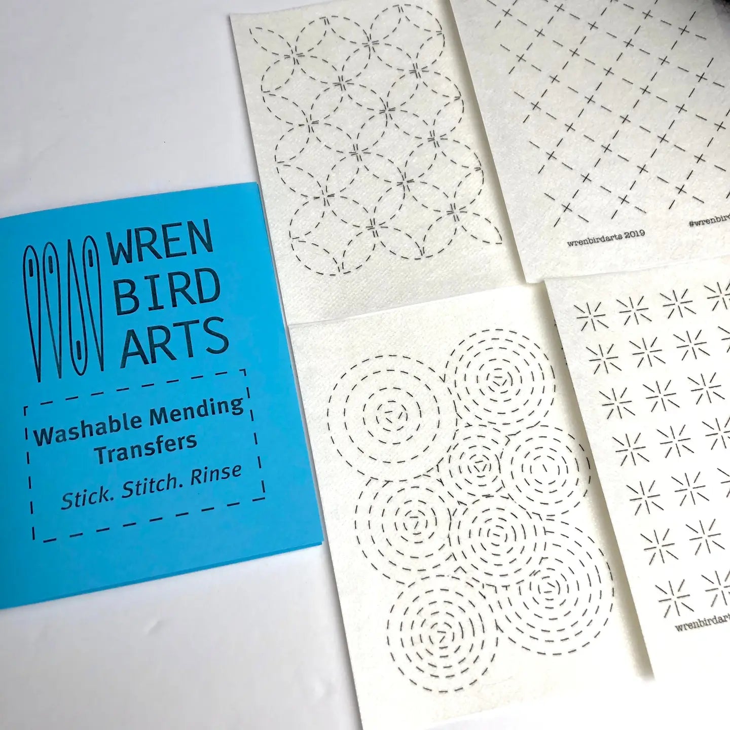 Blue #1 Set -- Sashiko Transfer Patterns; washable