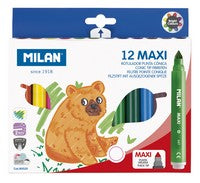 Milan Maxi Tip Water-based Markers; set of 12