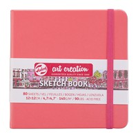 Coral Hardcover Sketchbook, 140gsm, 5x5 by Talens