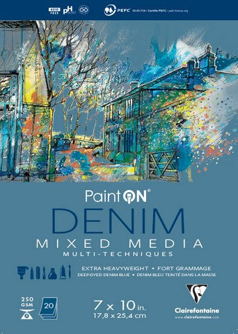 Paint On Mixed Media Pad, 7x10 - Denim