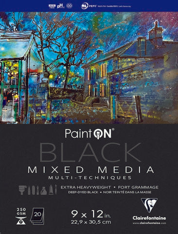 Paint On Mixed Media Pad, 9x12 - Black