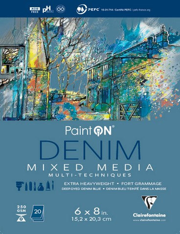 Paint On Mixed Media Pad, 6x8 - Denim