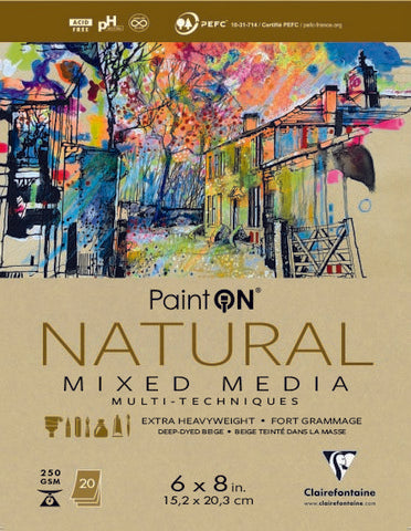 Paint On Mixed Media Pad, 6x8 - Natural