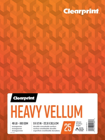 Heavy Vellum Pad, 9x12, 48lb