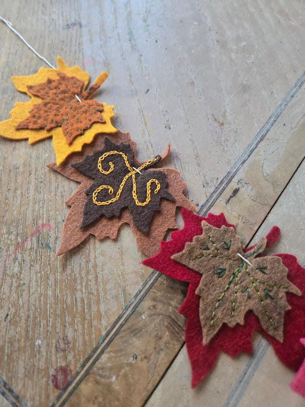 Fall Garland: Embroidery Basics, Oct 24 @ 10am