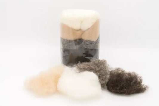 Plant-dyed Fairy Tale Wool, 50 g - 4 earth tones