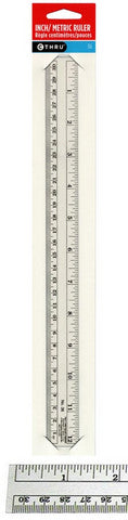 Flexible Inch / Metric Ruler Transparent, 12 Inch