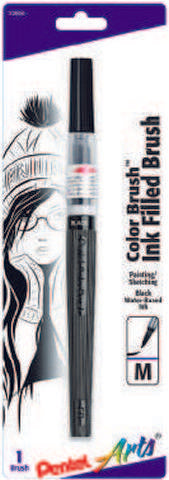 Pentel Arts Color Brush Pen Black 1 Pack Carded