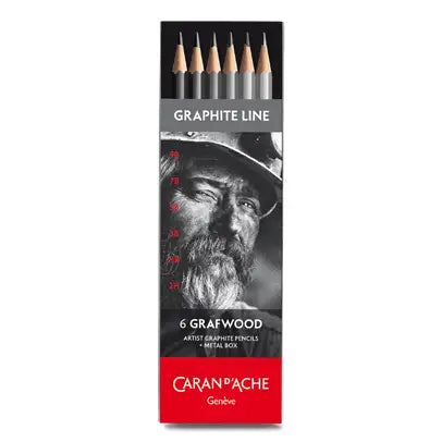 Grafwood Artist Graphite Pencils in metal box