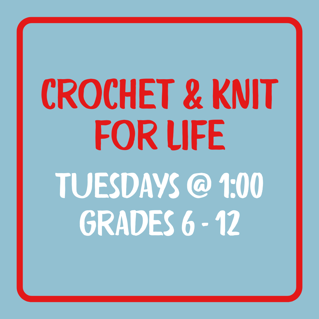 Crochet & Knit For Life, 6th-12th Grade
