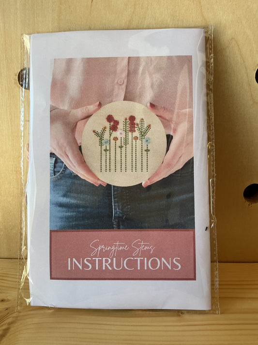 Springtime Stems Wood Embroidery Kit