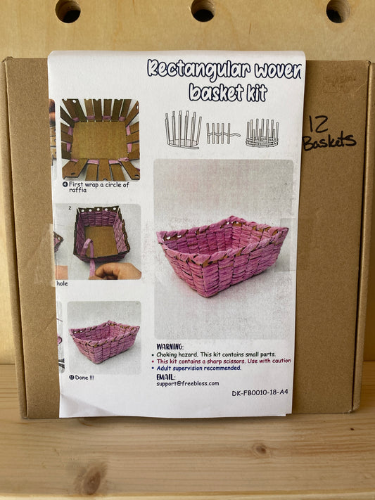 Paper Raffia Rectangle Basket Kits (makes 12)
