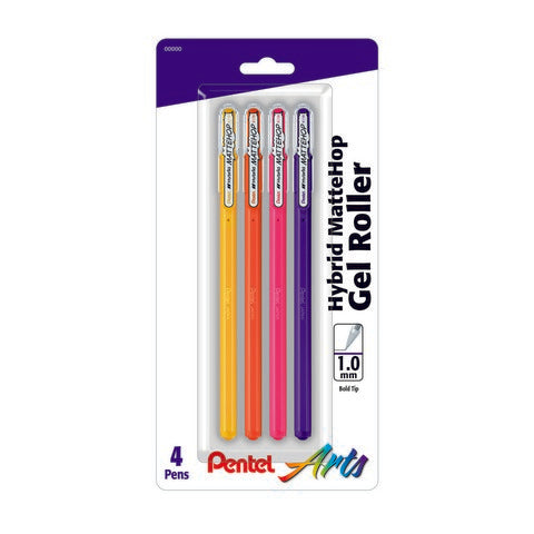 Hybrid Mattehop Gel Roller 1.0Mm Matte  4Pk