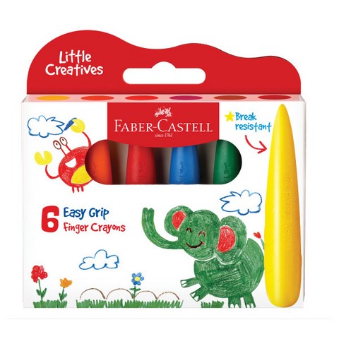 Easy Grip Crayons, 6 count