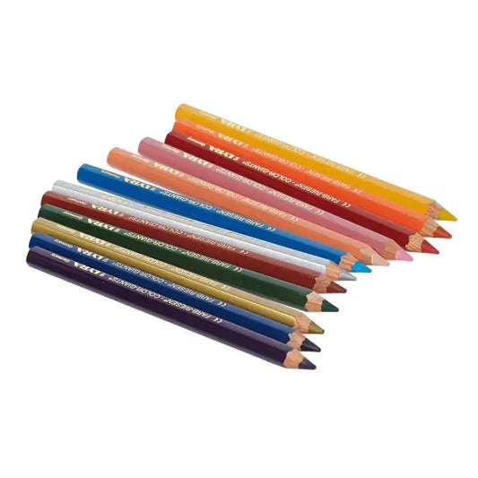 Color Giants Lacquered Pencils - 12 assorted colors