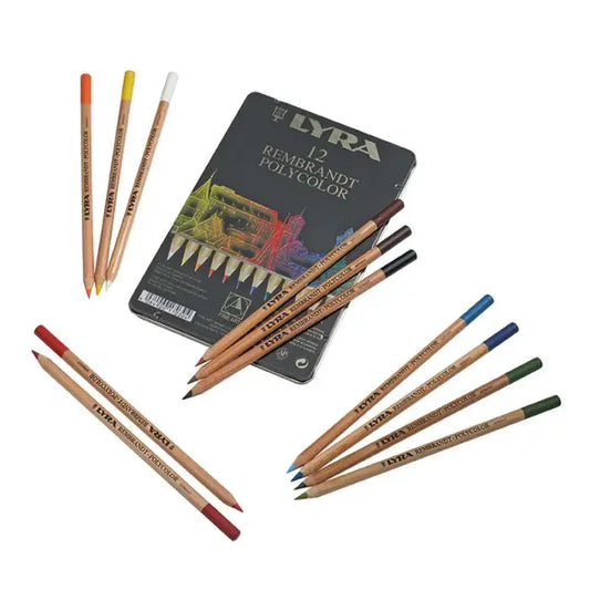 Rembrandt Polycolor Pencils, Tin Case - 12 assorted colors