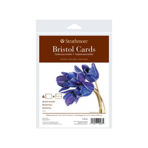 400 Series Bristol Cards Smooth Surface 6Pk 5 X 6.875