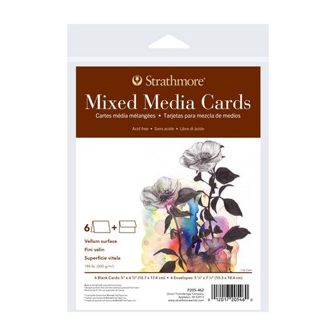 Mixed Media Cards 5 X 6.875 - set of 6