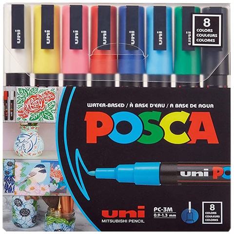 Posca Pc-3M Paint Marker Basic 8 Color Set