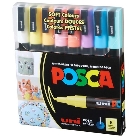 Posca Pc-3M Paint Marker Fine Soft 8 Color Set