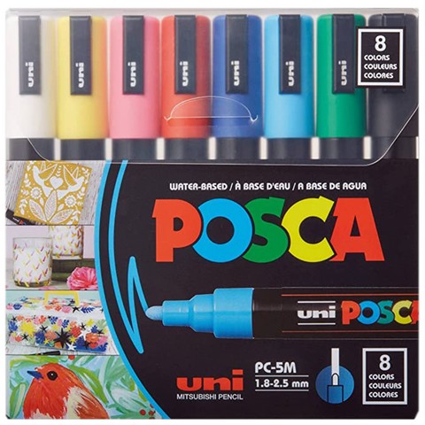 Posca Pc-5M Paint Marker Basic 8 Color Set