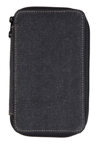 Panel Style Canvas Pencil Case, 24 Count (Black)