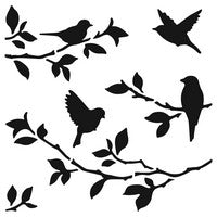 Birds on Branches Stencil