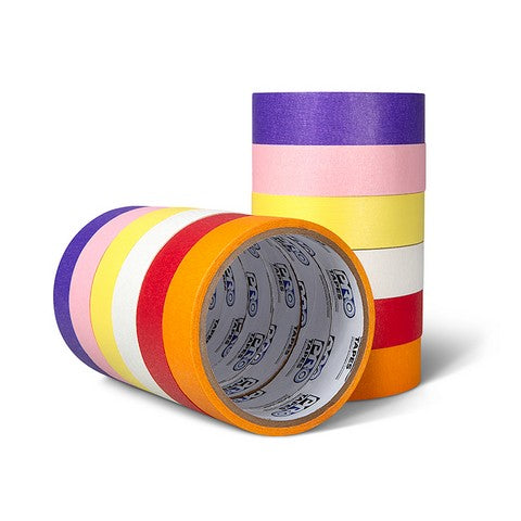 Pro 46 Masking Tape 1 Inch X 10 Yards 6 Color Stack