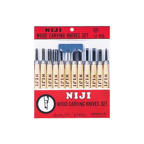Niji Wood Carving Knives Set Standard 12 Pieces