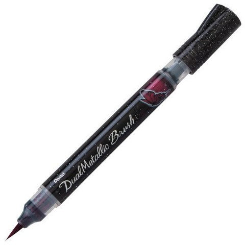 Pentel Arts Dualmetallic Brush Black/ Metallic Red
