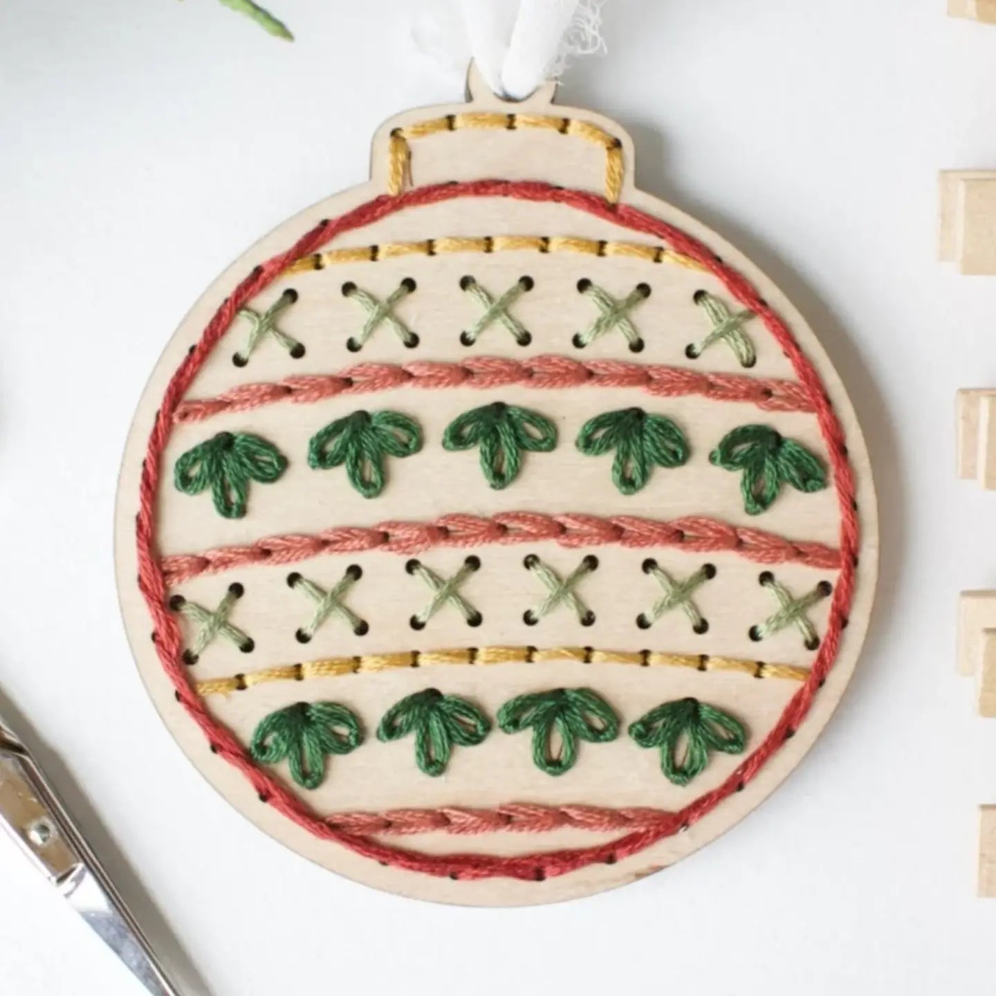 Christmas Glass Ball Ornament Embroidery Kit