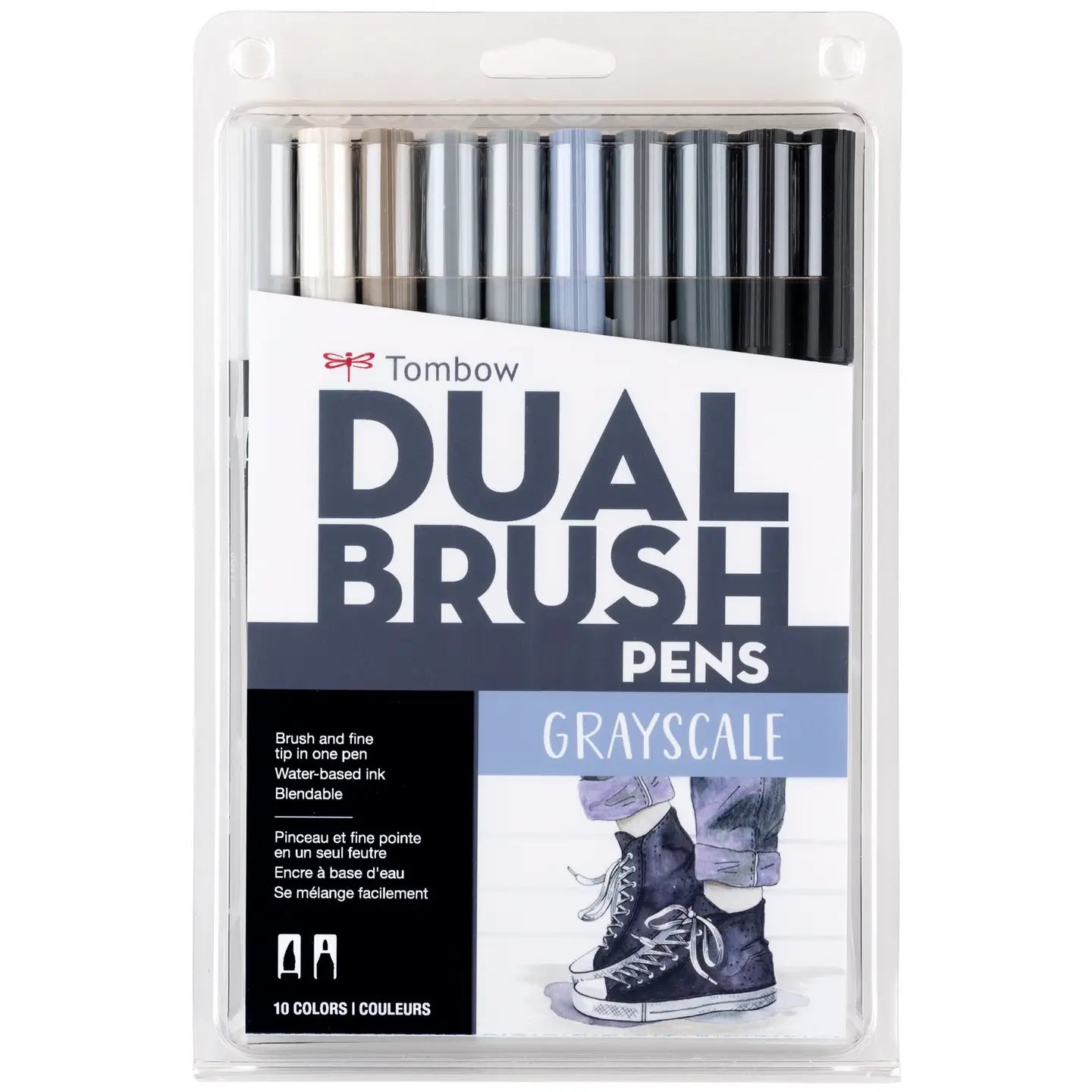 Gray Scale -- Dual Brush Pen, set of 10