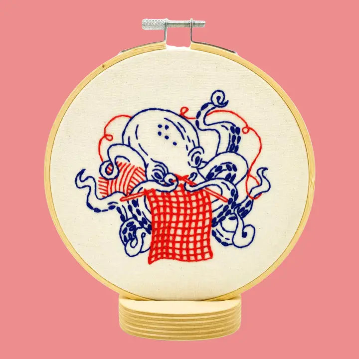 Knitting Octopus Embroidery Kit