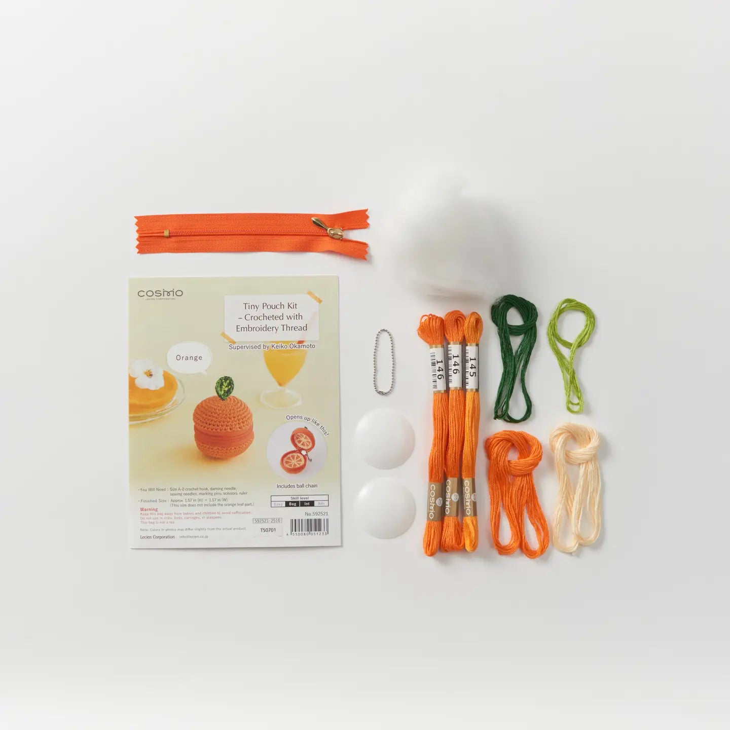Orange Tiny Pouch Crochet Kit